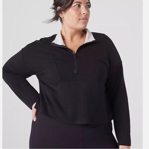 🆕 Lane Bryant LIVI Active Cropped Quarter-Zip Sweatshirt